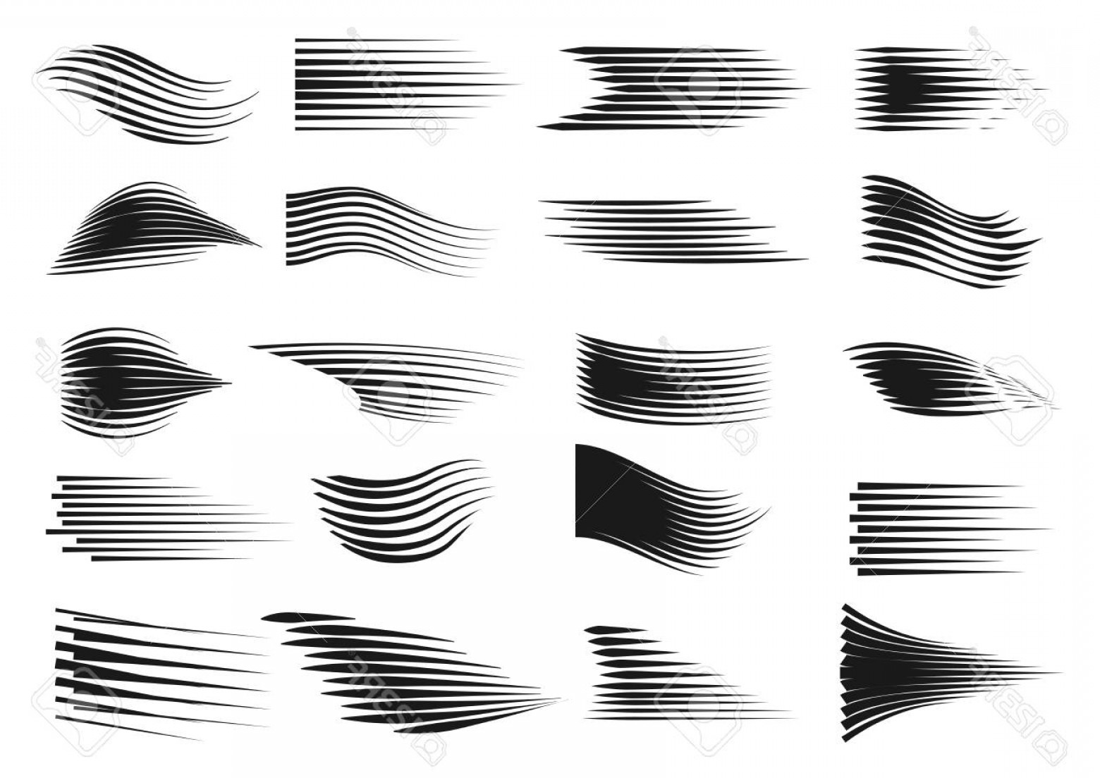 1560x1104 Photostock Vector Speed Line Set Comics Motion Lines For Fast