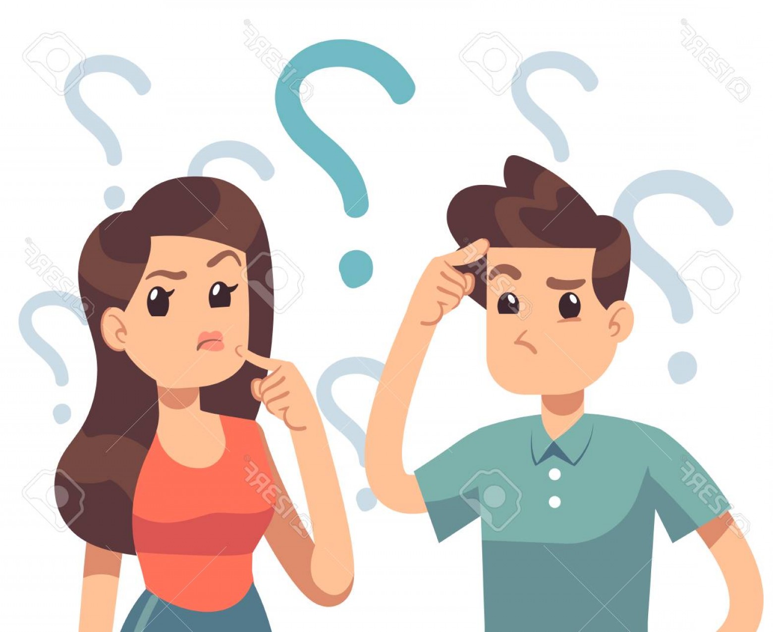1560x1275 Photostock Vector Young Troubled Couple Confused Woman And Man
