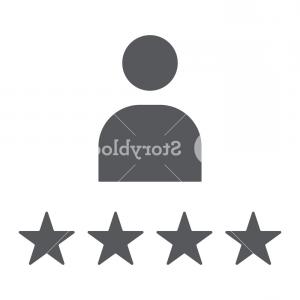 300x300 Satisfaction Glyph Icon Work And People Person And Stars Sign