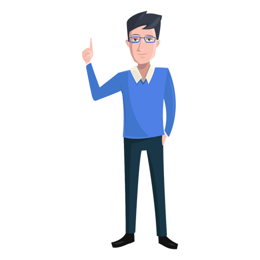 512x512 Man Finger Raised Illustration