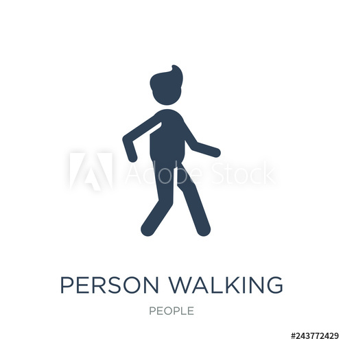 500x500 Person Walking Icon Vector On White Background, Person Walking