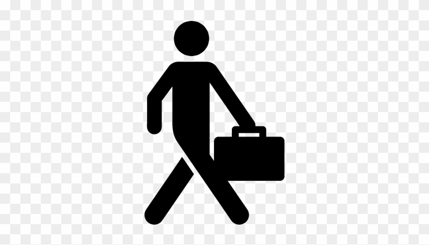 840x481 Business Man Walking With Suitcase Vector
