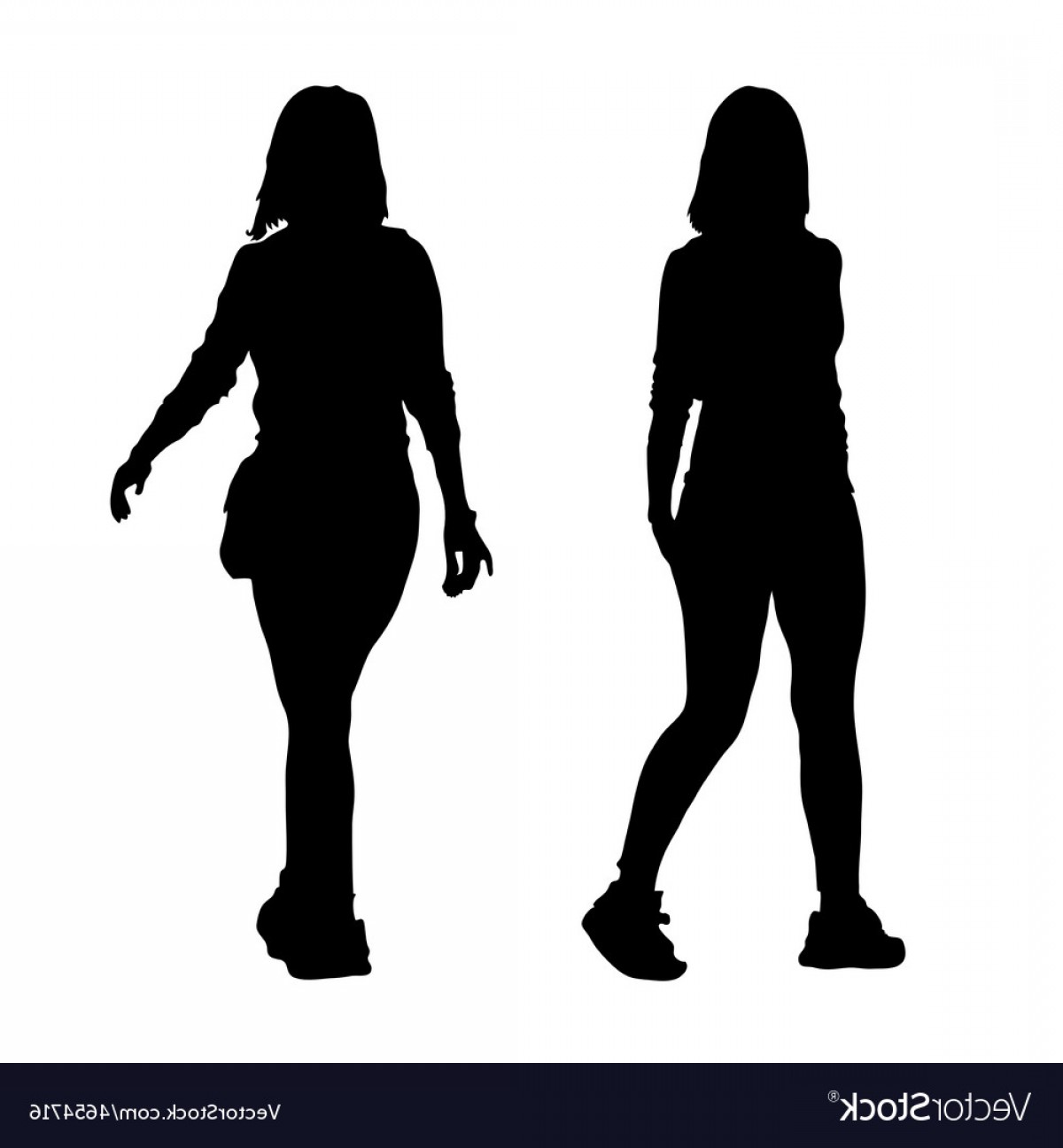 1200x1296 Girl Walking Black Silhouette Vector Geekchicpro