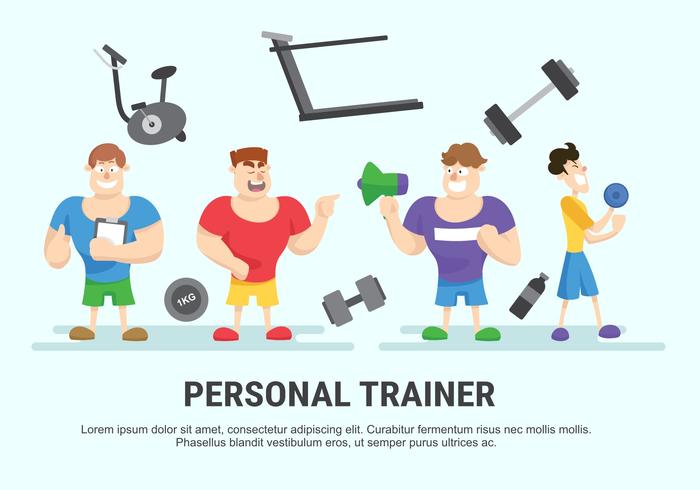 Personal Trainer Vector Illustration 700x490 Personal Trainer Vector Illustration