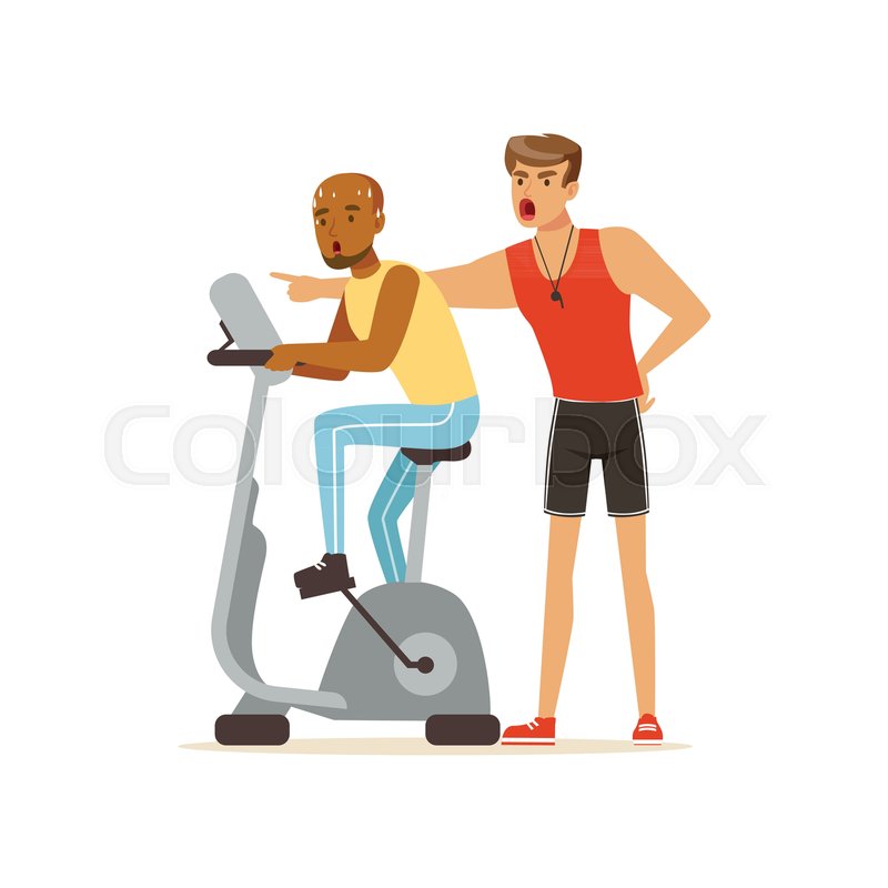 Professional Fitness Coach And Man Stock Vector Colourbox 800x800 Professional Fitness Coach And Man Stock Vector Colourbox