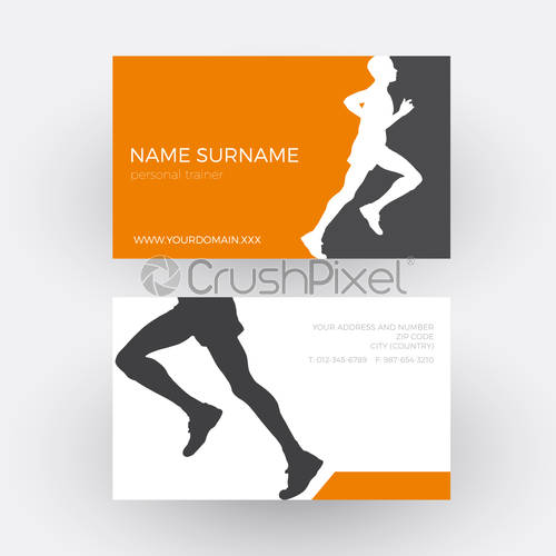 Vector Abstract Runner And Personal Trainer Business Card 500x500 Vector Abstract Runner And Personal Trainer Business Card
