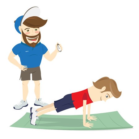 Vector Illustration Bearded Fitness Personal Trainer Instructor 450x450 Vector Illustration Bearded Fitness Personal Trainer Instructor