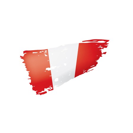 450x450 Peru Flag, Vector Illustration On A White Background Royalty Free