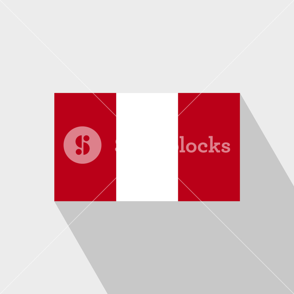 1000x1000 Peru Flag Long Shadow Design Vector Royalty Free Stock Image