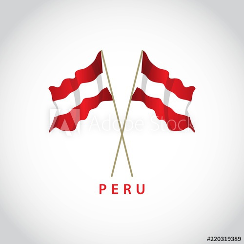 500x500 Peru Flag Vector Template Design Illustration