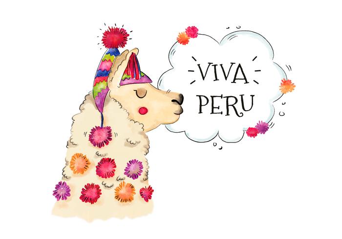 700x490 Colorful Peruvian Llama Vector