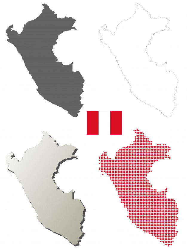 626x834 Peru Vector Outline Map Set Vector Premium Download