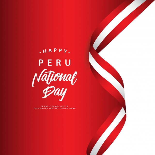 640x640 Happy Peru National Day Vector Template Illustration, Peru