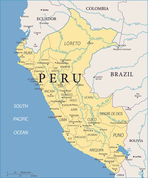 501x600 Map Of Peru Vector Illustration