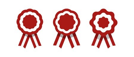 450x193 Badge With Ribbons, Rosette, Peruvian Flag, Vector Illustration