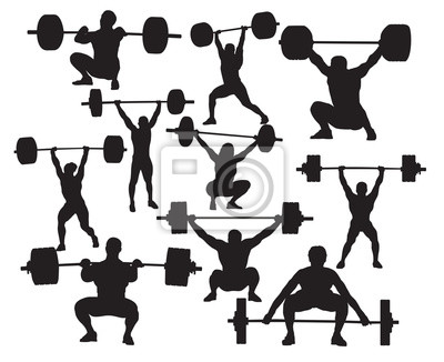 400x326 Vector Silueta De Pesas Fotomural Fotomurales Barra Con Pesas