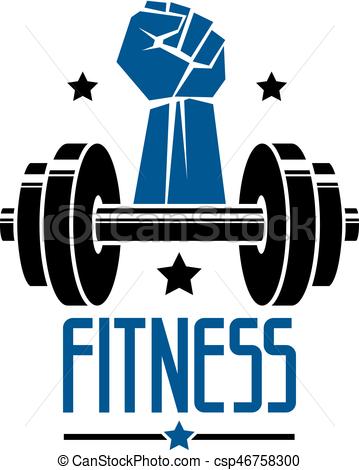 359x470 Estilo, Barra Con Pesas, Gimnasio, Emblem Vector, Retro, Mano