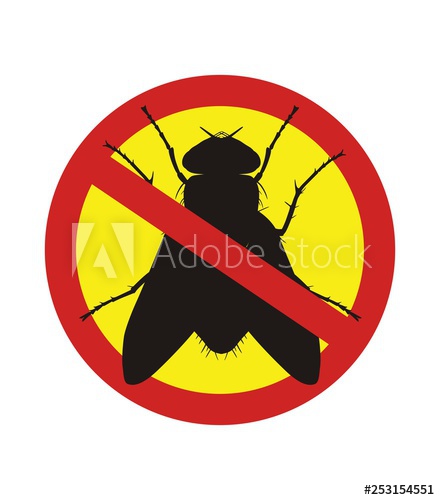 440x500 Stop Fly Red Signs Sign Of Pest Control Vector