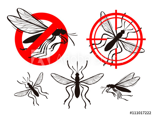 500x381 Mosquito Icon Set Pest Control Vector Illustration
