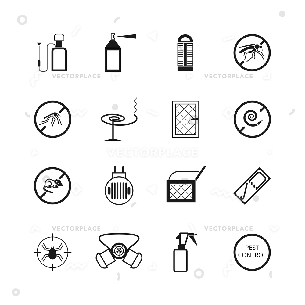 1000x1000 Insects Pest Control Pictograms Insect Mosquito Vector