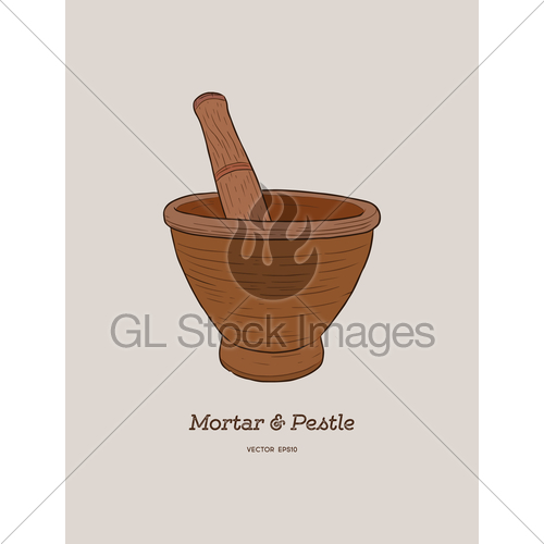 500x500 Mortar And Pestle, Sketch Vector Gl Stock Images