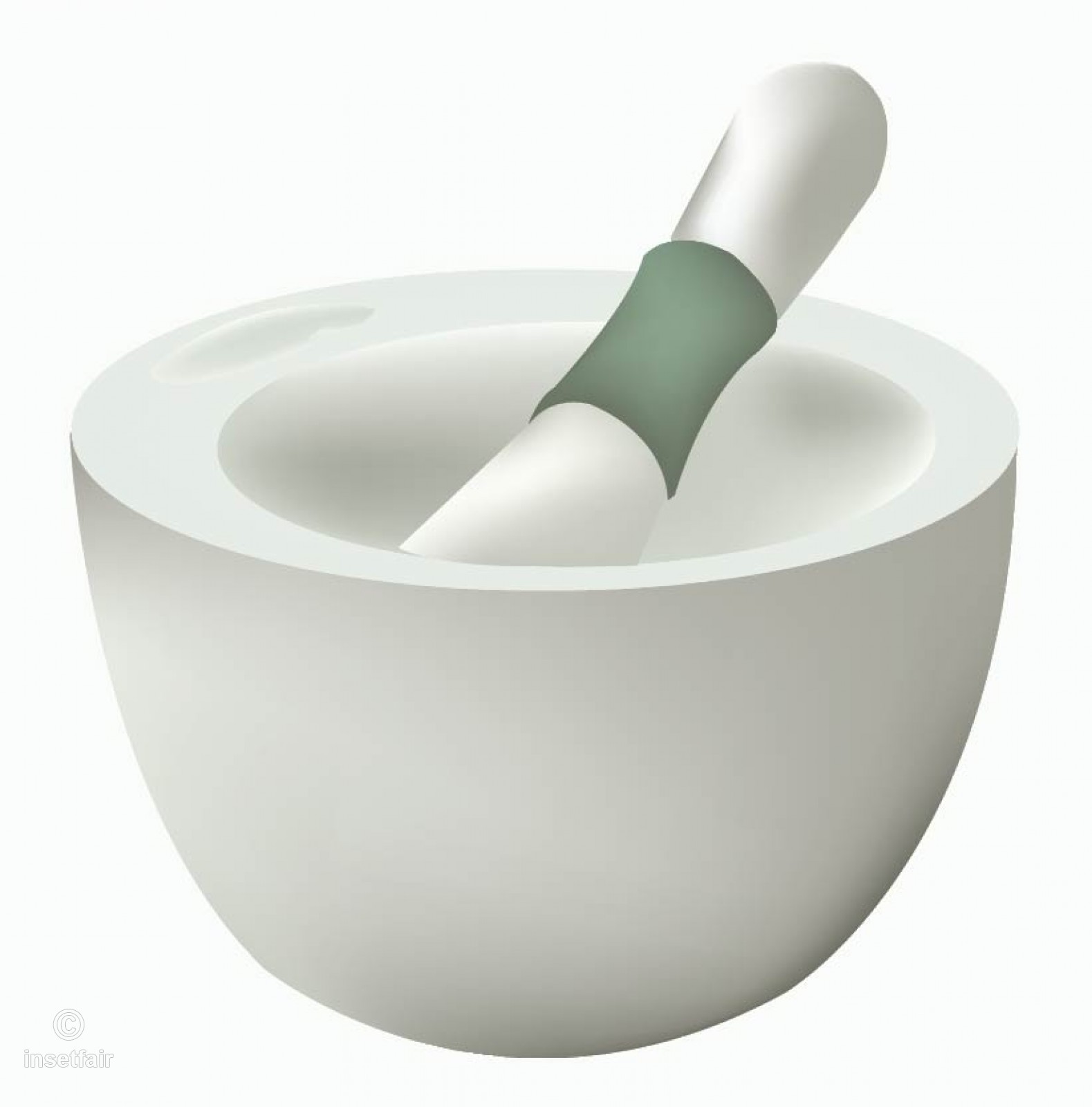 1579x1600 White Porcelain Mortar And Pestle Vector Image