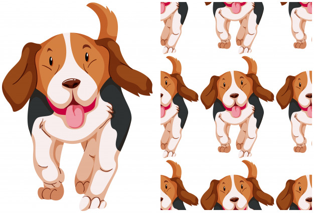 Seamless Dog Pattern Isolated On White Vector Free Download 626x425 Seamless Dog Pattern Isolated On White Vector Free Download