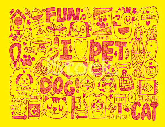 Doodle Pet Background Stock Vector 572x440 Doodle Pet Background Stock Vector