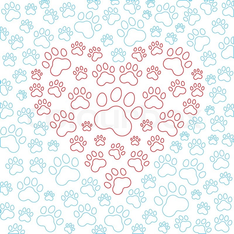Heart With Dog Or Cat Paws Background Stock Vector Colourbox 800x800 Heart With Dog Or Cat Paws Background Stock Vector Colourbox