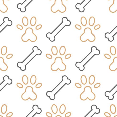 Dog Seamless Pattern Theme, Bone, Paw Foot Print For Use As 490x490 Dog Seamless Pattern Theme, Bone, Paw Foot Print For Use As