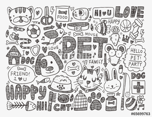 Doodle Pet Background Stock Image And Royalty Free Vector 500x385 Doodle Pet Background Stock Image And Royalty Free Vector