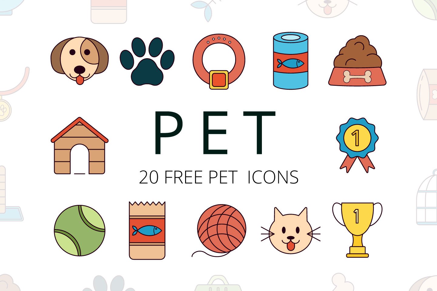 1440x960 Pet Vector Free Icon Set