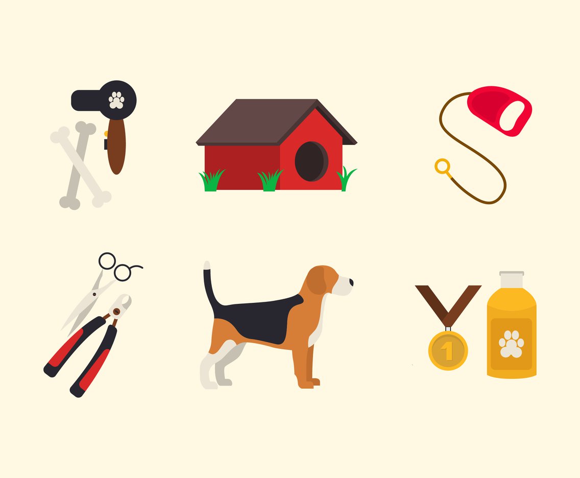 1136x936 Dog Grooming Pet Icon Set Vector Art Graphics