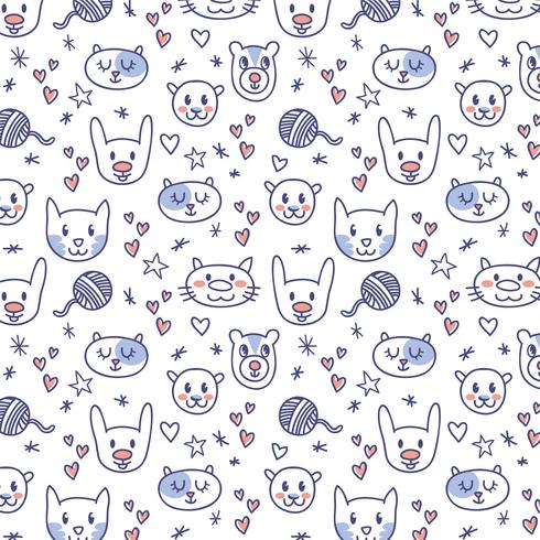 490x490 Free Cute Animal Pattern Vectors