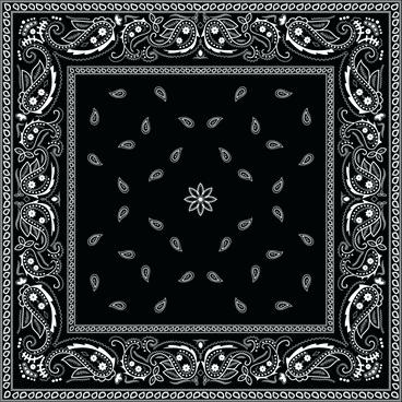 368x368 Pattern Bandanas Black With White Bandana Patterns Design Vector
