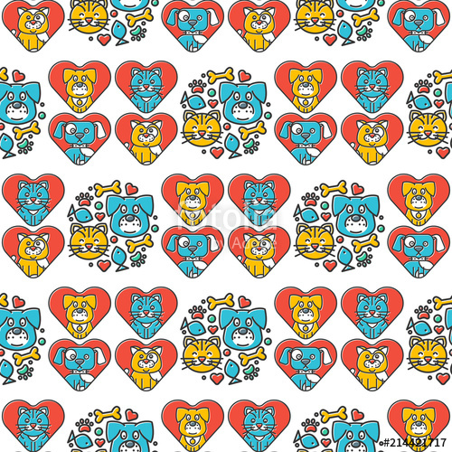 500x500 Pet Badge Vector Cat And Dog Domestic Insignia Silhouette