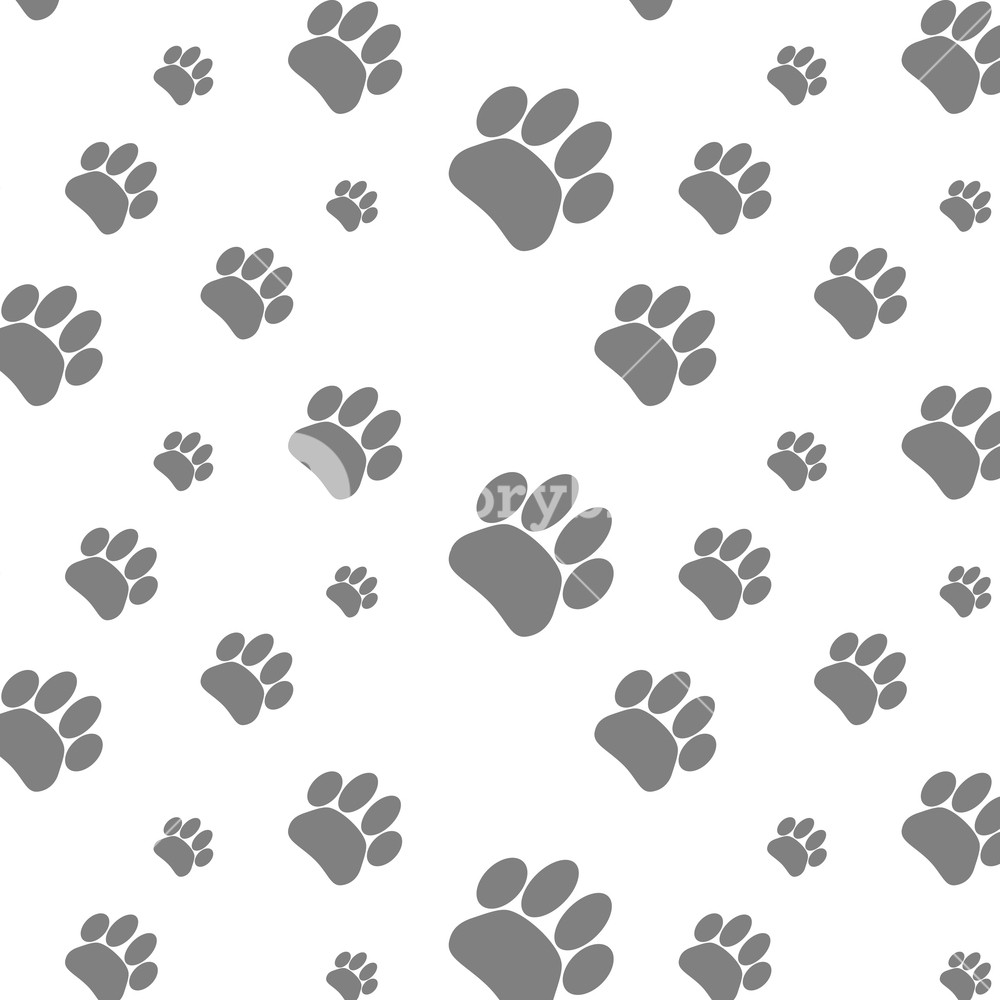 1000x1000 Seamless Pattern Foot Print Dog Footprint Animal Background, Paw