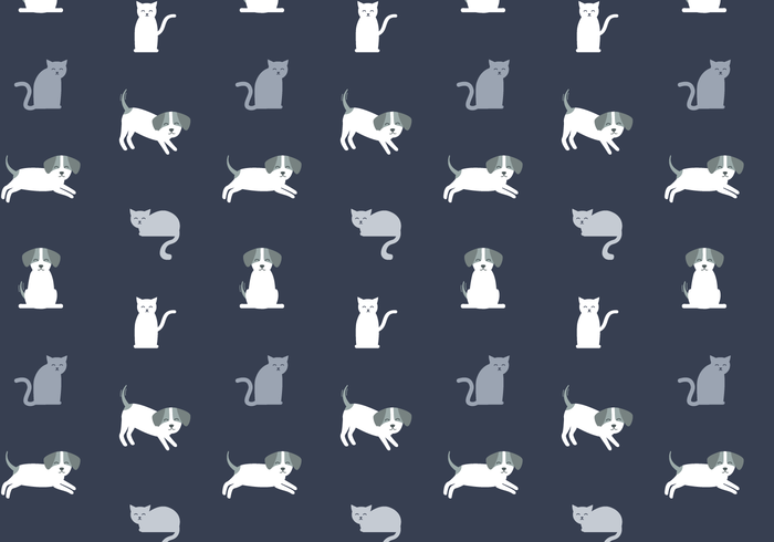 700x490 Cat And Dog Pattern Vector