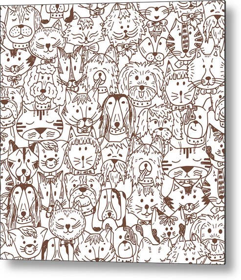 493x572 Cats And Dogs Vector Seamless Pattern Hand Drawn Doodles Pets
