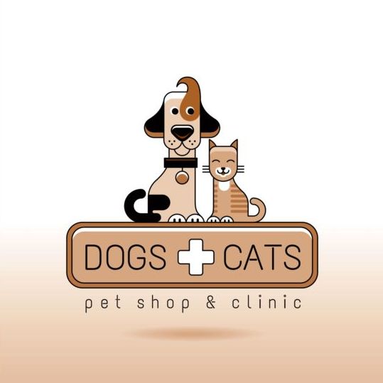 539x539 Dog And Cat With Pet Shop And Clinic Logos Vector Free Download