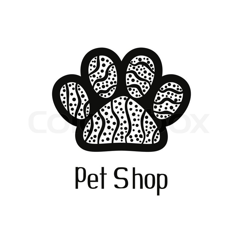 800x800 Original Pet Shop Logo With Pet Paw Stock Vector Colourbox