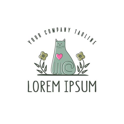 490x490 Cute Cat Logo Pet Shop Logo Design Concept Template