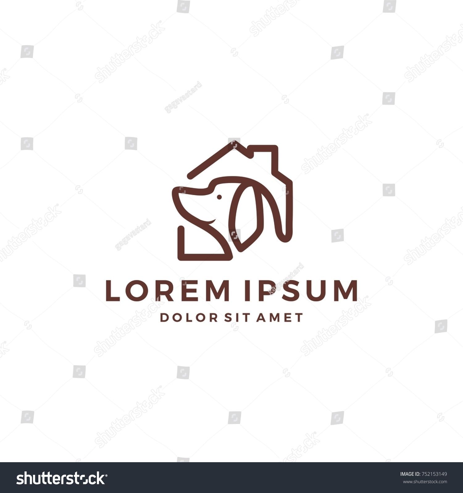 1500x1600 Dog House Home Pet Shop Logo Vector Icon Line Art Outline Download