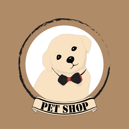450x450 Cute Puppy Of Labrador Dog Especial For Pet Shop Logo Vector