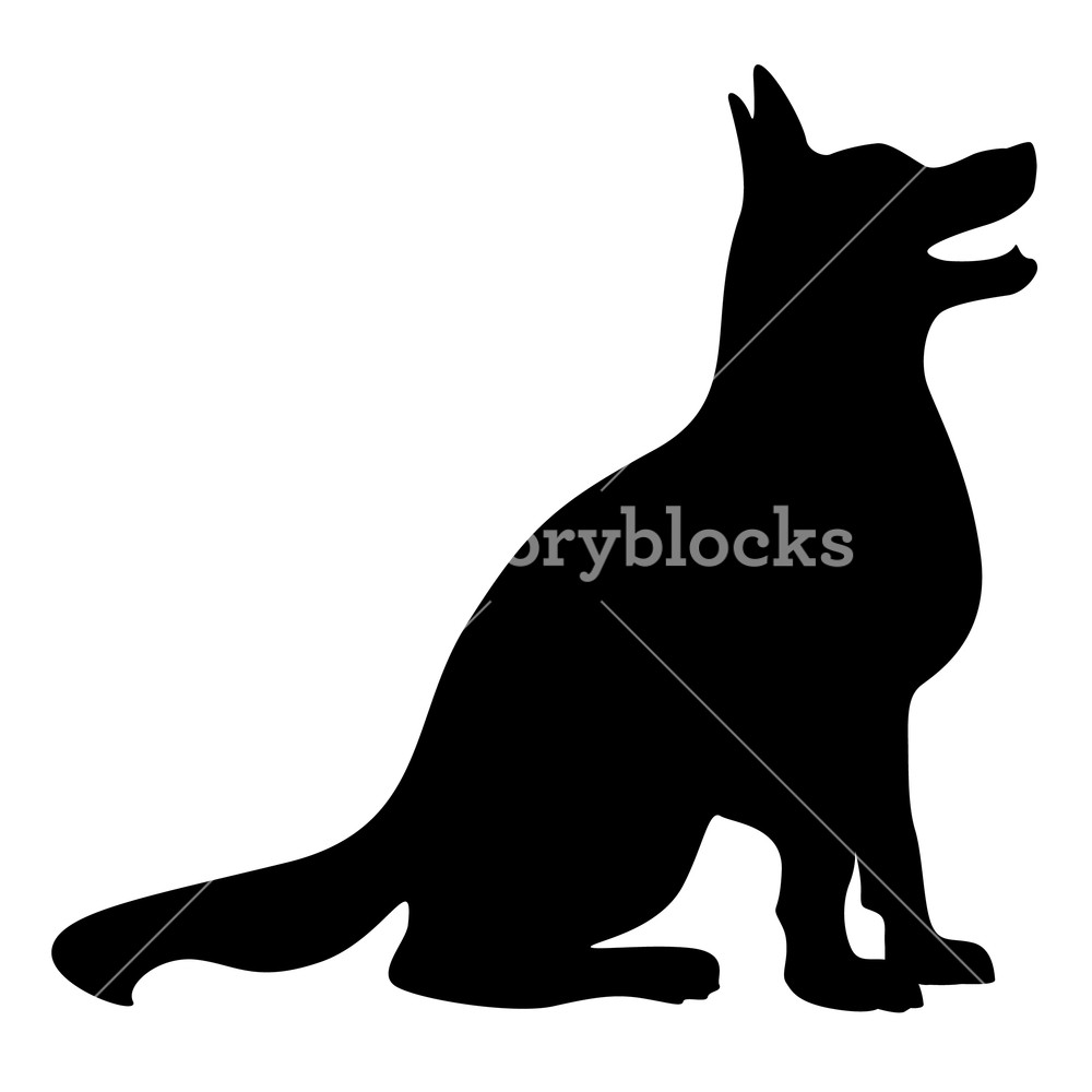 1000x1000 Dog Silhouette Vector Illustration Royalty Free Stock Image