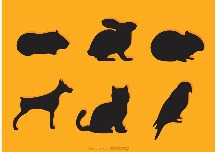 700x490 Vector Pet Silhouette Icons Stock Images