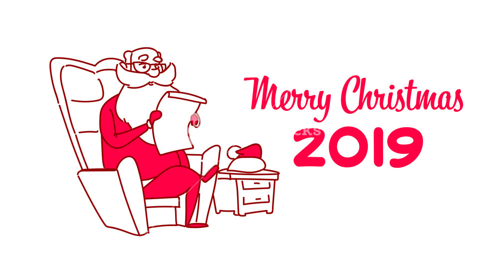 1000x523 Santa Claus Read Merry Christmas Wish List New Year Celebration