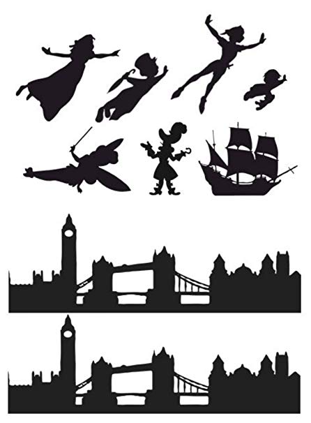 Peter Pan Flying Over London Silhouette 446x606 Peter Pan Flying Over London Silhouette