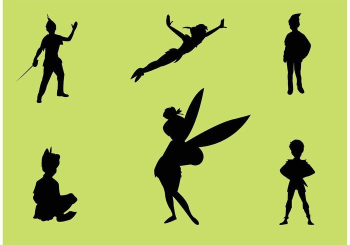 Peter Pan Vector Silhouettes 700x490 Peter Pan Vector Silhouettes