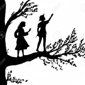 Photostock Vector Peter And Wendy Silhouette Boy And Gil 300x300 Photostock Vector Peter And Wendy Silhouette Boy And Gil